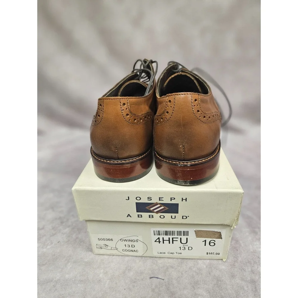 Joseph Abboud Mens Cognac Owings Cap-Toe Lace up  Oxford  size 13D New